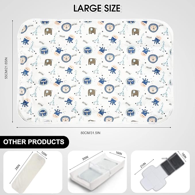 Baby Diaper Changing Pad, 21 5/8" x 31.5" Waterproof Changing Pad Liners - Image 4