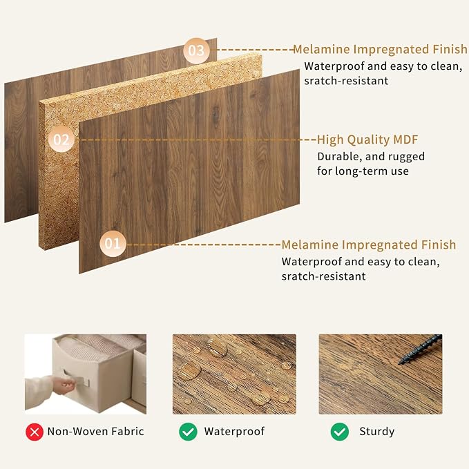 7 Drawers Dresser for Bedroom，55" Wide Fluted Dresser - Image 7