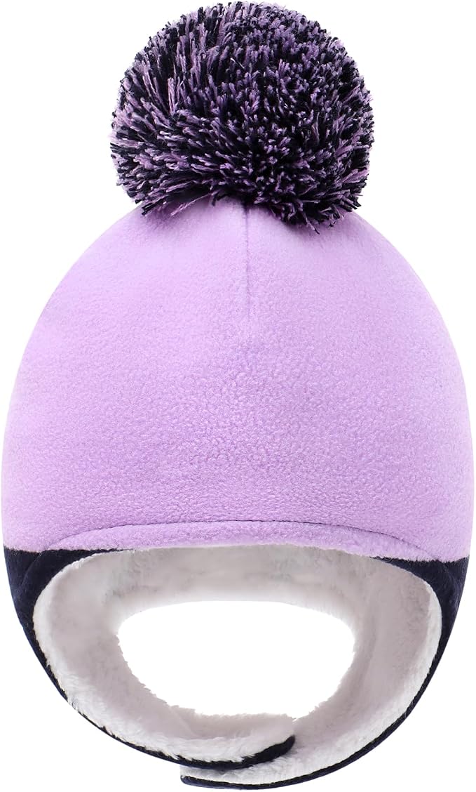 Baby Beanie Hat Pom Full Hood Hat Toddler Winter Hat Fleece Earflap Cap by Otoyzy