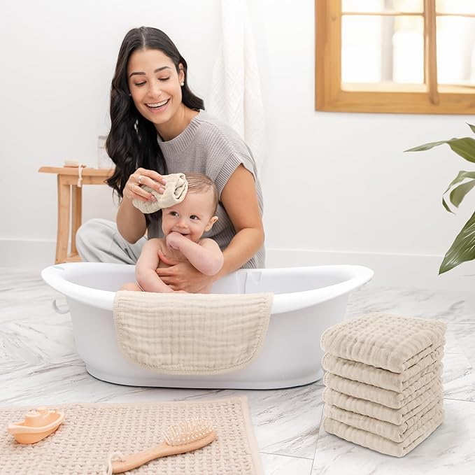 Comfy Cubs Muslin Baby Washcloths 6 Pack - Image 2