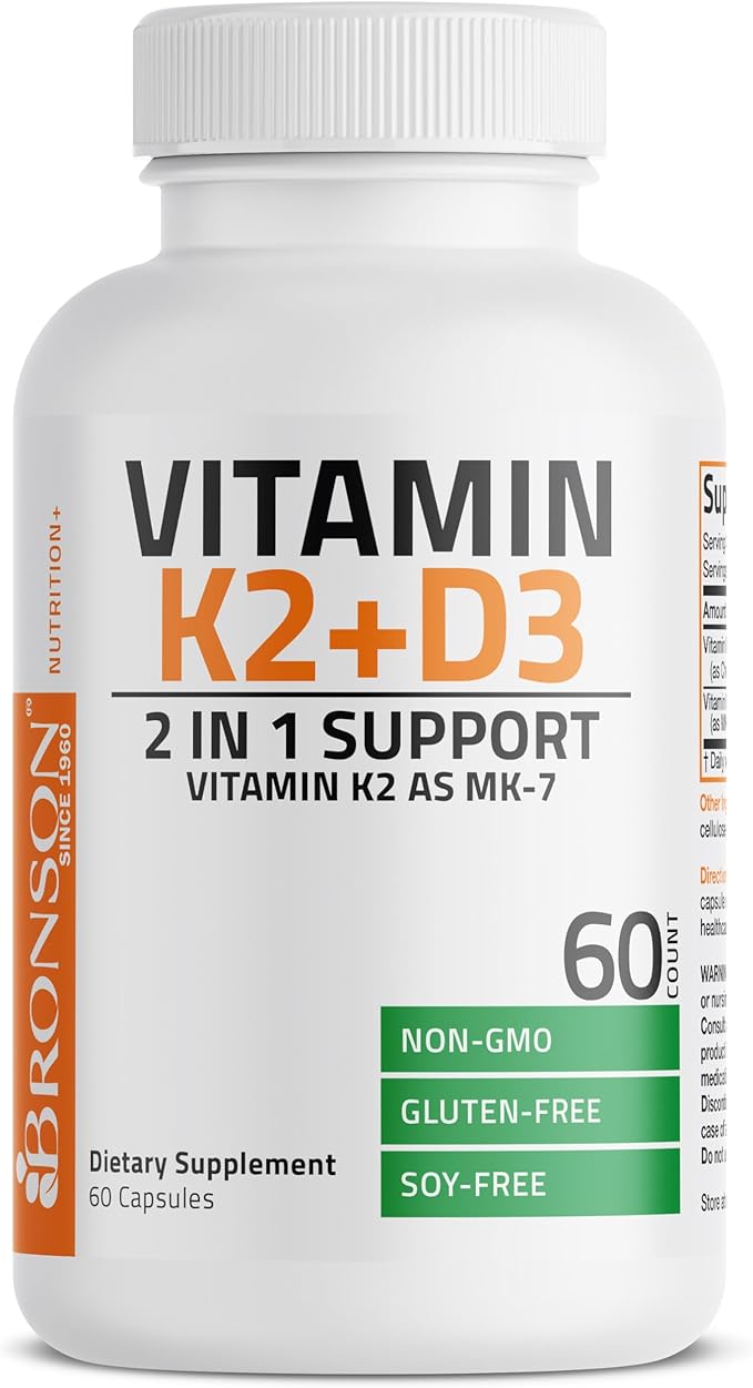 Bronson Vitamin K2 D3 Supplement Non-GMO Formula Vitamin D3 5000IU & 90 mcg K2 - Image 5