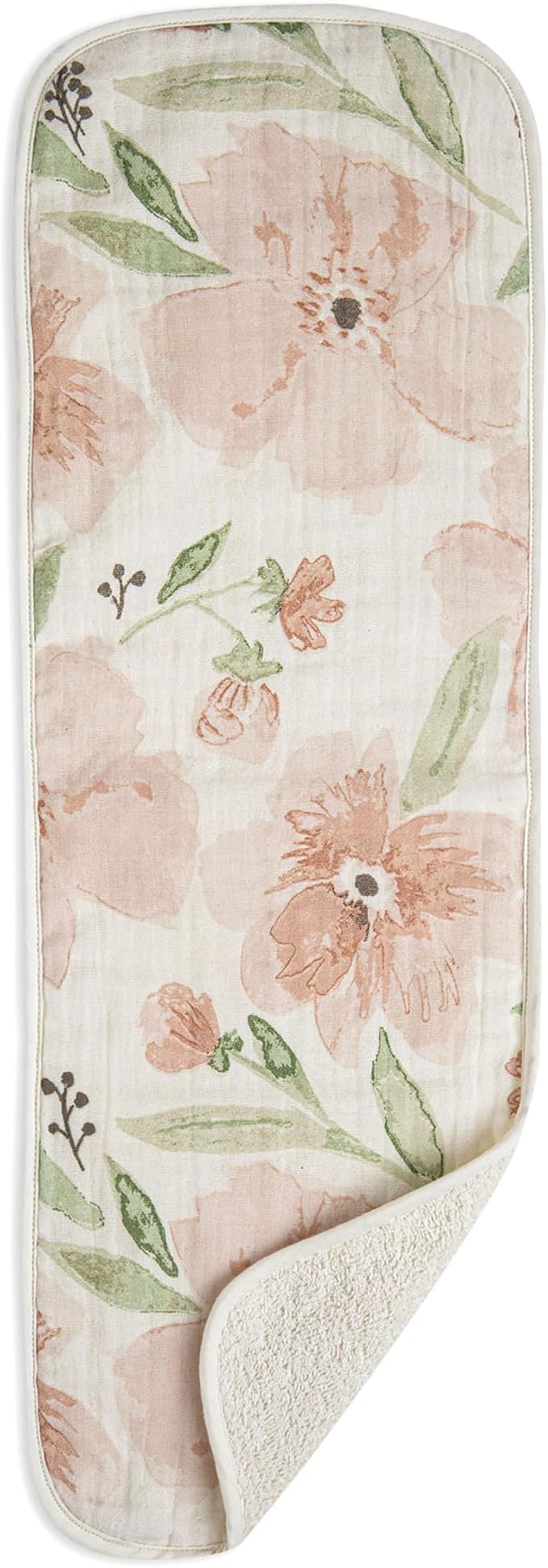 Crane Baby Cotton Muslin Burp Cloths Set of 3, Absorbent Floral Baby Burp Cloths - Image 4