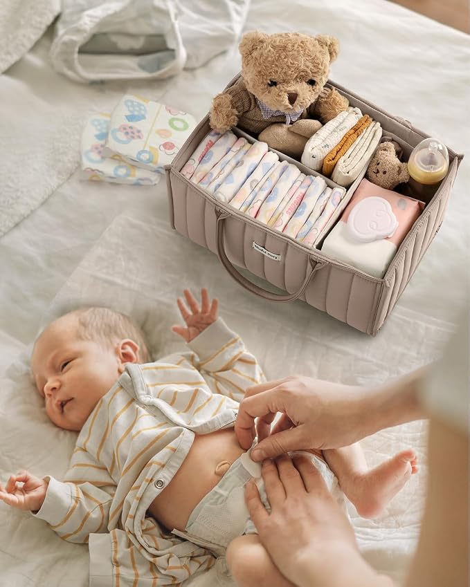 Blissful Diary Baby Diaper Caddy Organizer, Stylish Storage Basket - Image 6