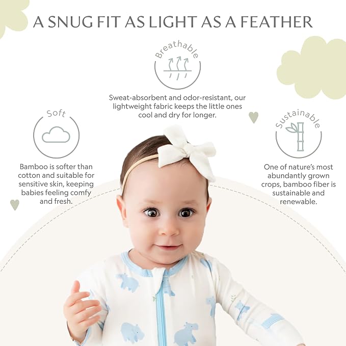 Bamboo Little Soft Baby Footie Pajamas, Baby Clothes, Newborn Sleepers - Image 3