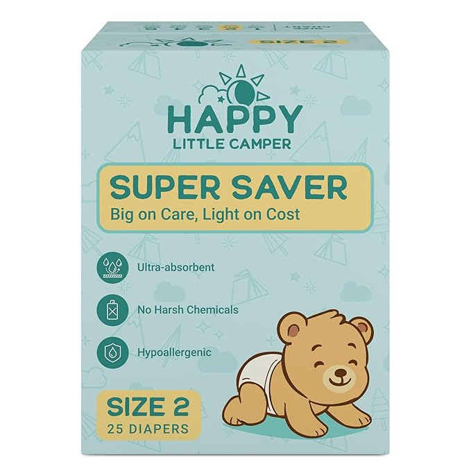 Happy Little Camper Super Saver Diapers, Size 2, Fragrance-Free, Ultra Absorbent by HappyLittleCamper