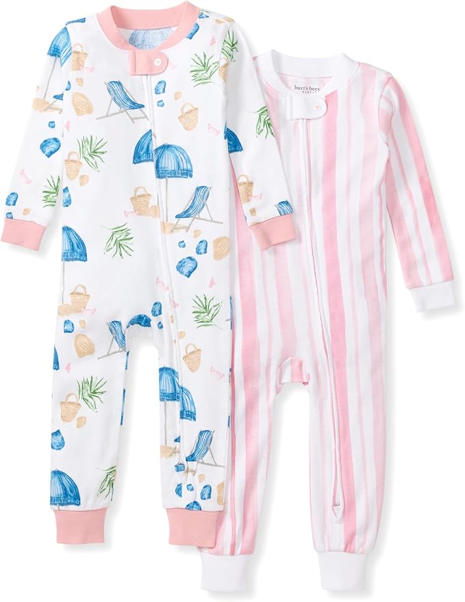 Burt's Bees Baby baby-girls Sleepers, 100% Organic Cotton, One-piece Zip Up by BurtsBeesBaby