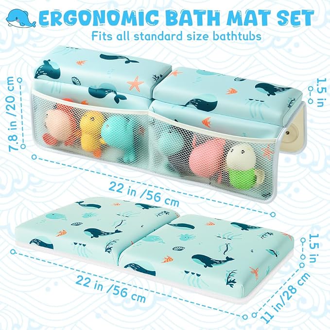 SKEFOLI Baby Bath Kneeler and Elbow Rest Pad Set, 1.5" Thick Baby Bath Kneeler - Image 7