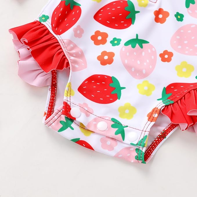 Infant Baby Girl Swimsuit One-Piece Long Sleeve Rash Guard - Image 6