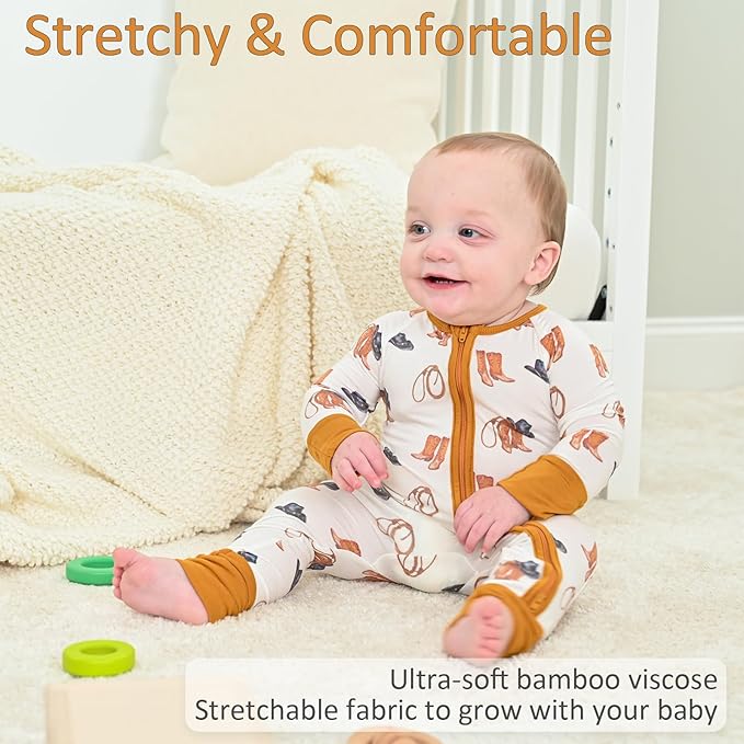 LollyBanks Baby Pajamas, 2-Way Zipper Romper, 95% Viscose Made from Bamboo and - Image 3