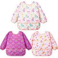 Lictin 3 Pack Baby Bibs for Boy or Girl, Cute Long Sleeve Bib, Waterproof Bibs by Lictin
