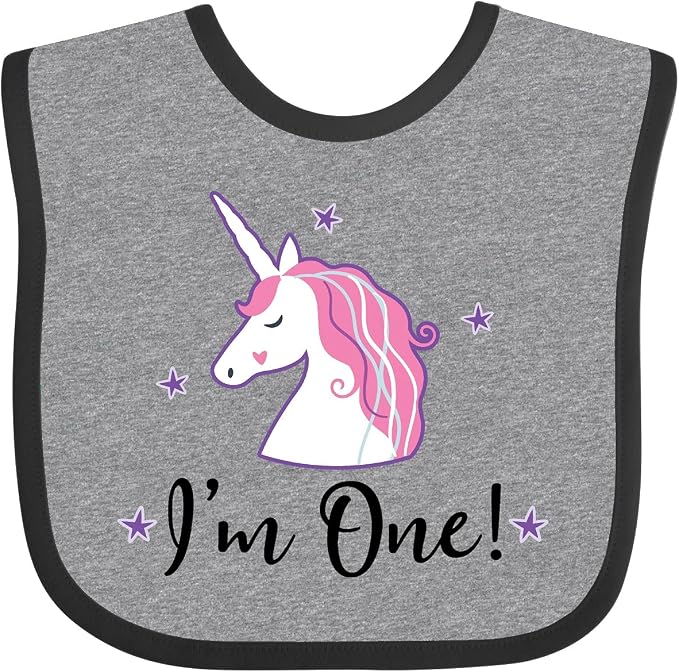 inktastic 1st Birthday Unicorn Baby Bib by Inktastic
