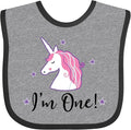 inktastic 1st Birthday Unicorn Baby Bib by Inktastic