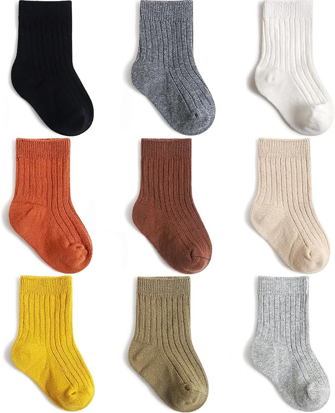 Toddler Socks Unisex Baby Baby Crew Cotton Cuff Socks by SHARELYSHEEP