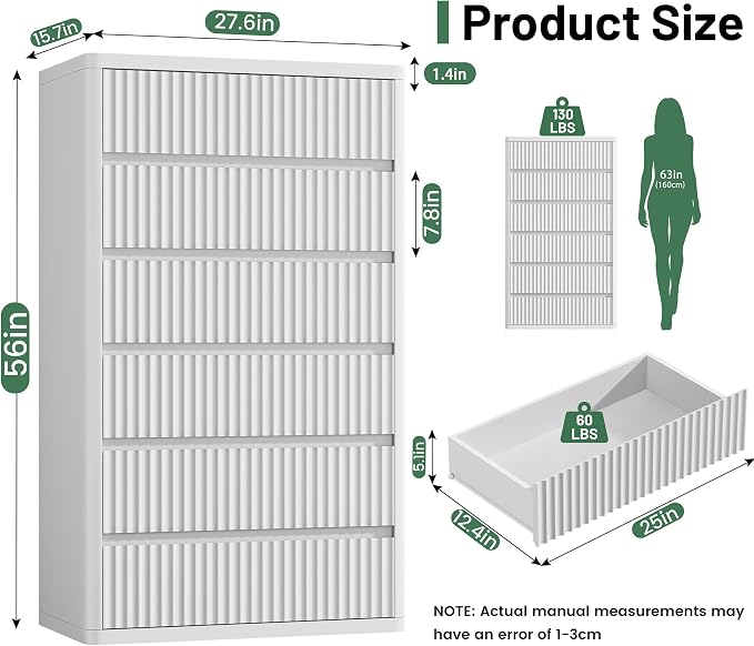 56" Tall Dresser for Bedroom, Modern Chest of Drawers - Image 2