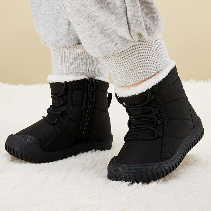 BMCiTYBM Toddler Baby Snow Boots Winter Shoes Boys Girls Cold Weather Baby Faux - Image 2