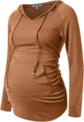 GINKANA Maternity Hoodie Long Sleeves Shirts Casual Maternity Top Pregnancy by GINKANA