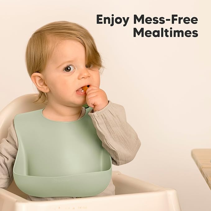 KeaBabies 2-Pack Silicone Baby Bibs - Image 9