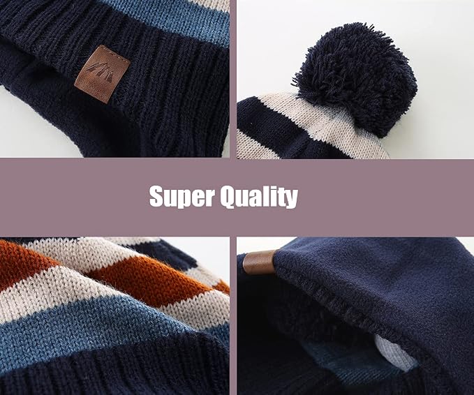 LMLALML Boys Winter Hat Earflap Knitted Beanie - Image 5