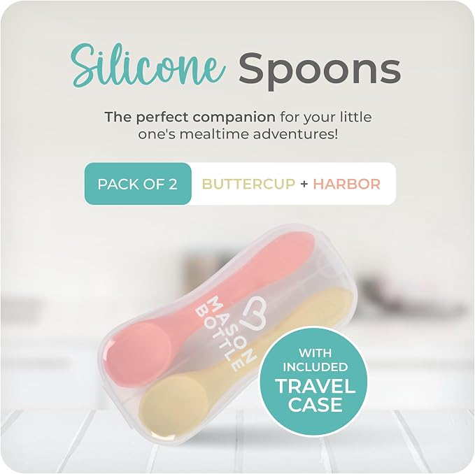 Mason Bottle Silicone Baby Spoons – BPA-Free Feeding Utensils - Image 2
