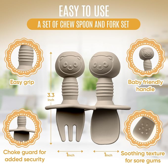 4pc Silicone Baby Spoons Self Feeding Baby Utensils 6-12 Months - Image 4