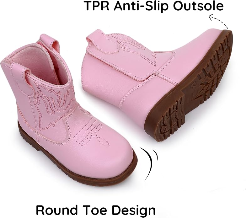 Blikcon Toddler Cowboy Boots for Boys Girls Baby Infant Cowgirl Boots Round Toe - Image 2