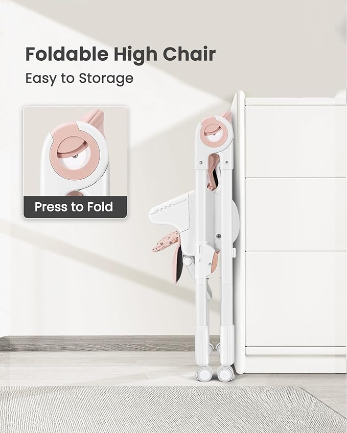 Foldable High Chair with Soft Cushion, High Chairs - Image 4