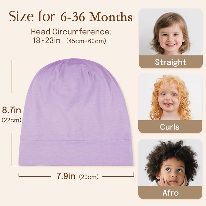 OLESILK Silk Toddler Bonnet 6-36 Months: 100% Mulberry Silk & Modal, Anti-Frizz - Image 3