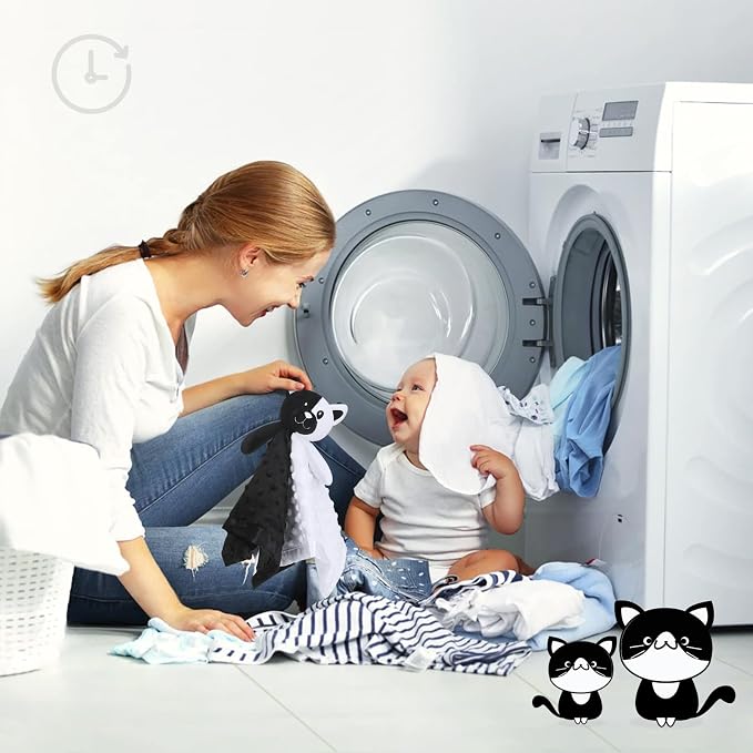 Pro Goleem Cat Loveys for Babies, Soft Security Blanket High Contrast Baby Toys - Image 6