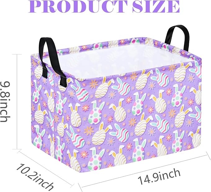 Easter Gift Basket Eggs Storage Basket Kids Toys Storage Basket Organizer Box - Image 5