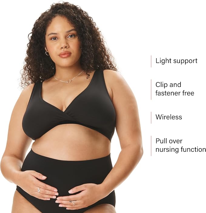 Motherhood Maternity Womens Soft Cotton Spandex Wrap Front Maternity & Nursing - Image 5