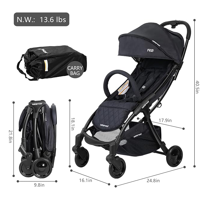 Beberoad Love R2 Small Travel Stroller Compact Strollers Foldable Lightweight - Image 5