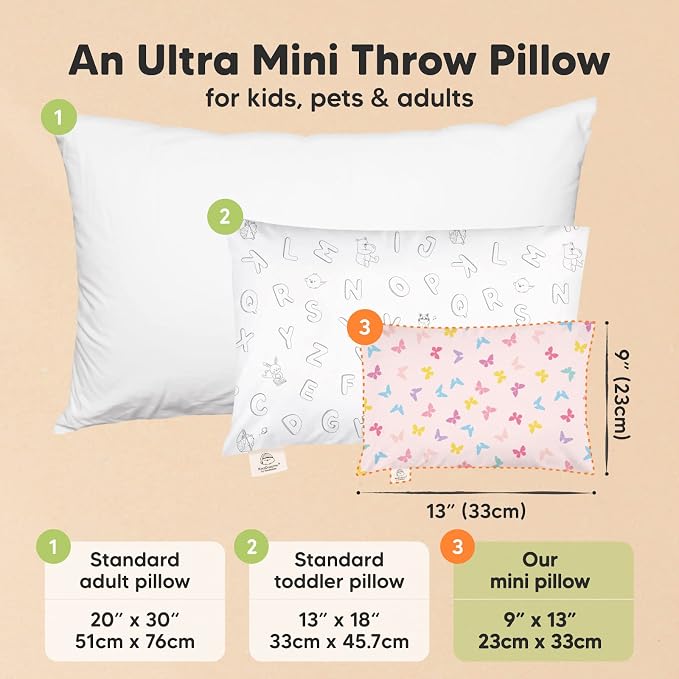 Mini Toddler Pillow with Pillowcase - Image 2