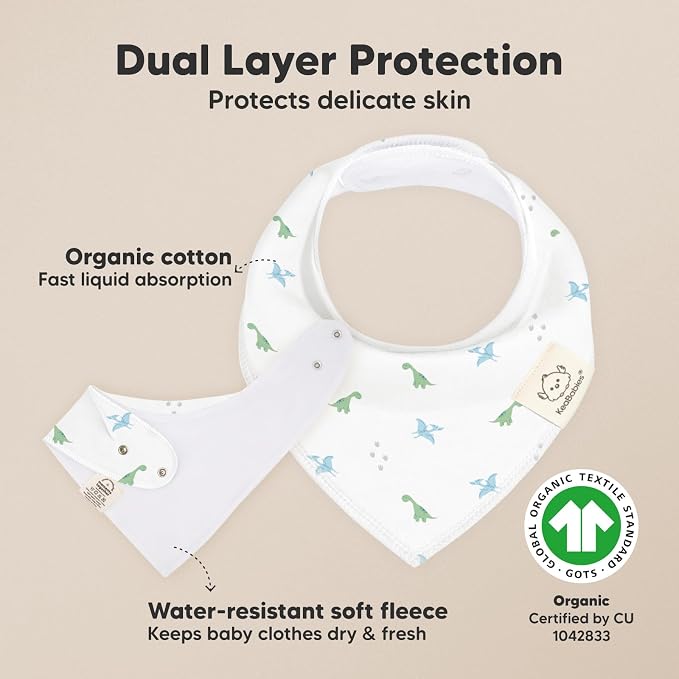 8-Pack Organic Baby Bandana Bibs - Image 2