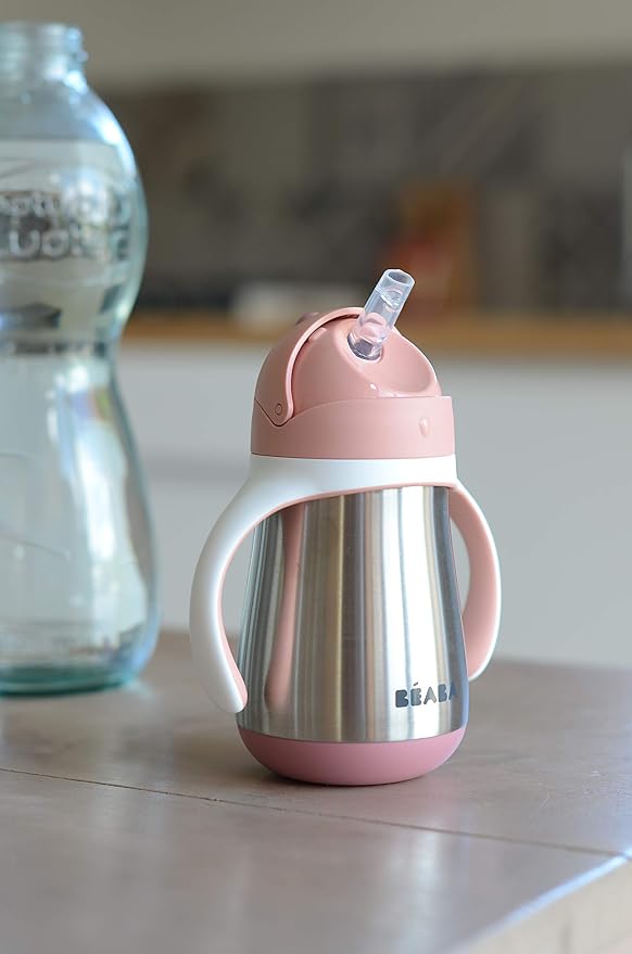 BEABA Stainless Steel Straw Sippy Cup, Insulated Toddler Cups Spill Proof - Image 6