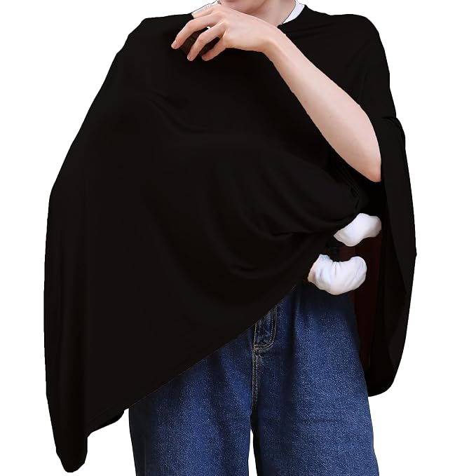 Nursing Cover for Breastfeeding, 360°Full Coverage Nursing Poncho, Rayon Soft & by Unknown