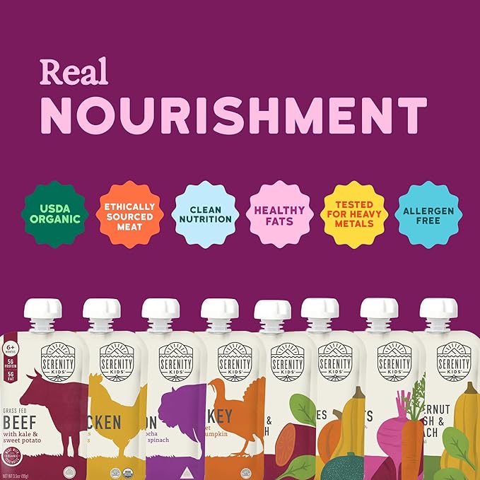 Serenity Kids 6+ Months Baby Food Pouches Puree Made - Image 3