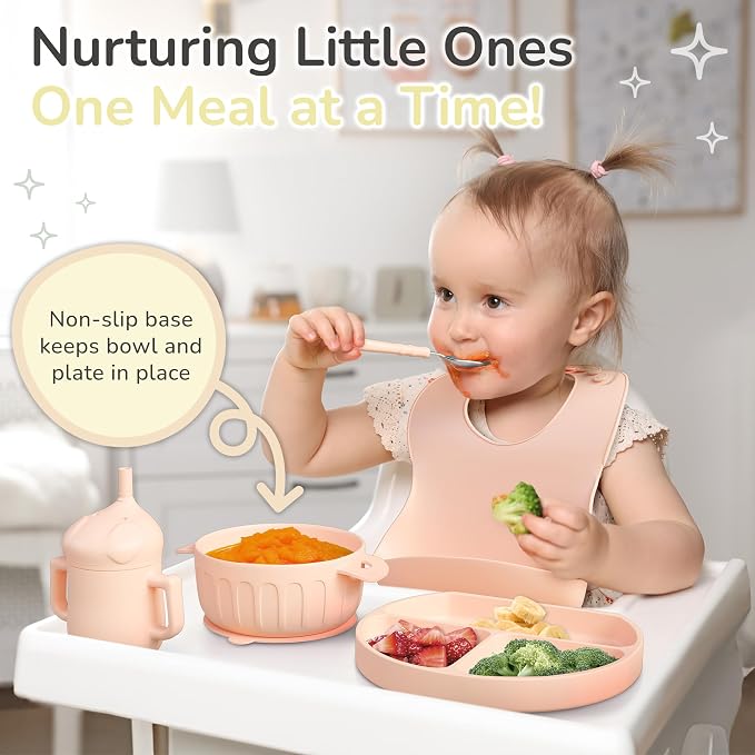 mimi & kiki BPA-Free Silicone Baby Feeding Set, Baby Plates and Bowls Set - Image 5