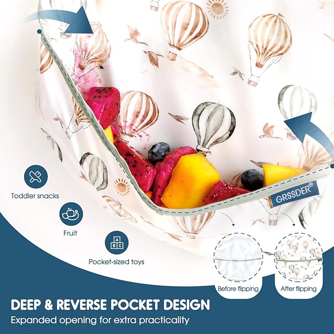 GRSSDER 3-pack Mess Proof Baby Feeding Bibs - Image 6