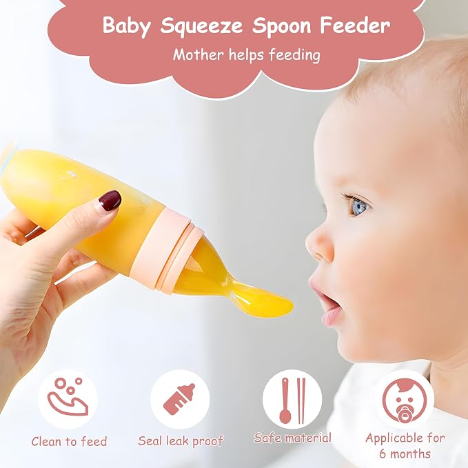 WAJIAYON Baby Food Feeder 4 Pack Silicone Baby Food Dispensing Spoon-3 oz - Image 5