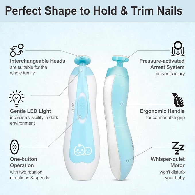 Baby Nail Trimmer 21 in 1, Usage Labeled Case & 13 Extra Replacement Tools - Image 4