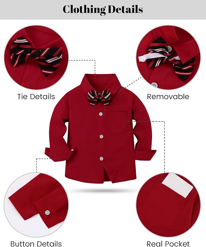 nilikastta Boy Suit Toddler Boy Outfit Boy Dress Shirt - Image 2
