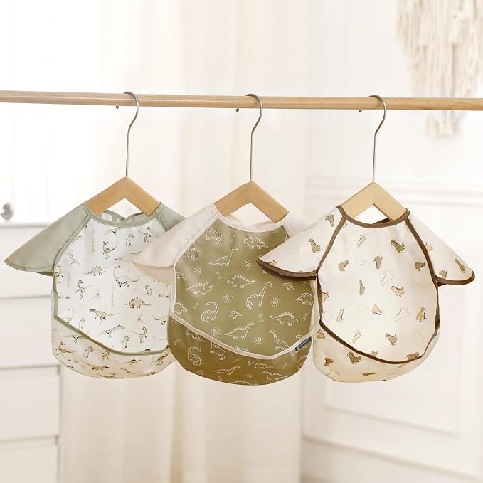 GRSSDER 3-pack Mess Proof Baby Feeding Bibs - Image 8