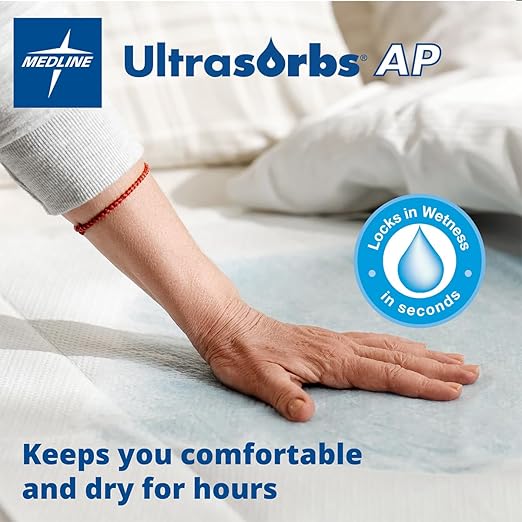 Medline Ultrasorbs Bed Pads Disposable Adult, Advanced+ Ultra Thick, Chucks - Image 2