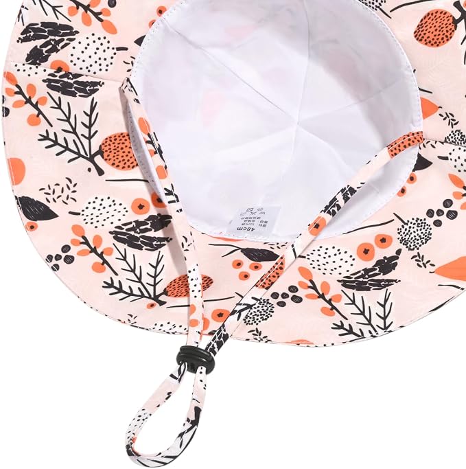 Baby Girl Sun Hat with UPF 50+ Outdoor Adjustable Beach Hat with Wide Brim - Image 4