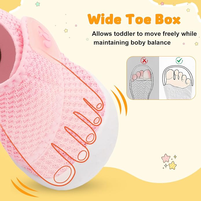 FEETCITY Baby First Walking Shoes Wide Baby Shoes Infant Sneakers Newborn Crib - Image 3