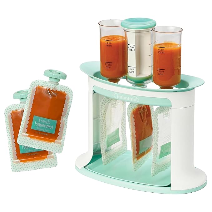 Infantino Squeeze Station, Baby Food Maker & Pouch Filler, Fill 3 Reusable by Infantino