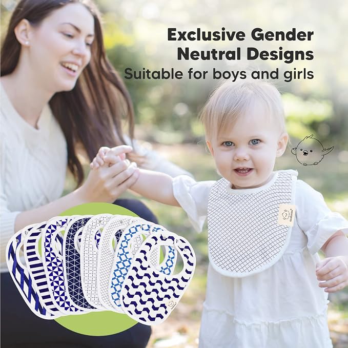 8-Pack Organic Baby Bibs for Boys, Girls - Image 6