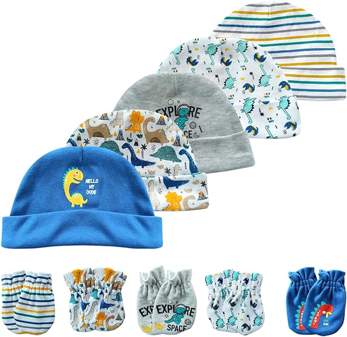 Baby Hat and Mittens Set Newborn Baby Hats Caps by MAMIMAKA
