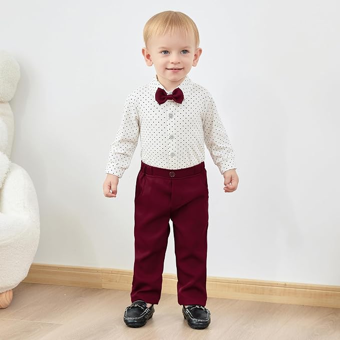 SANMIO Baby Boy Clothes Suits Infant Gentleman Outfit Collared Dress - Image 2