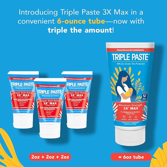 Triple Paste 3X Max Diaper Rash Ointment, Maximum Strength Zinc Oxide Ointment - Image 3